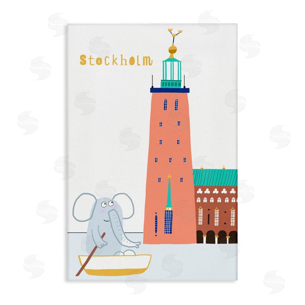 stupell industries Carla Daly | Elephant in Stockholm Boat Wall Art