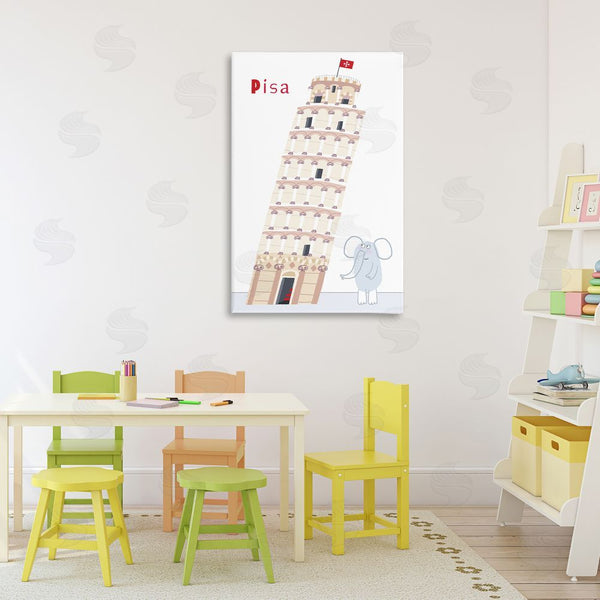 Stupell Industries Carla Daly | Elephant & Leaning Tower Pisa Wall Art