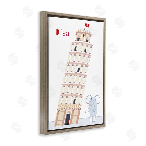 Stupell Industries Carla Daly | Elephant & Leaning Tower Pisa Wall Art