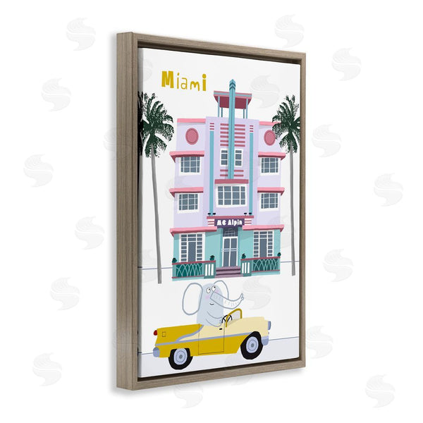 Stupell Industries Carla Daly | Elephant & Miami Hotel Wall Art