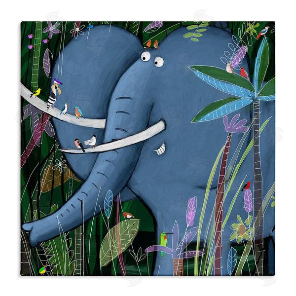 stupell industries Carla Daly | Elephant Safari Illustration Children's Tropical Jungle Animal Wall Art