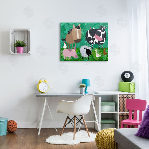 Stupell Industries Carla Daly | Farm Animals & Leaves Wall Art