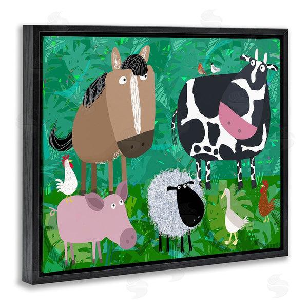 Stupell Industries Carla Daly | Farm Animals & Leaves Wall Art
