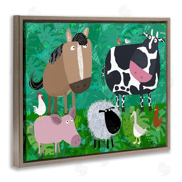 Stupell Industries Carla Daly | Farm Animals & Leaves Wall Art