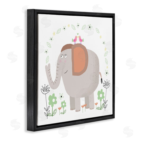 Stupell Industries Carla Daly | Floral Baby Elephant Illustration