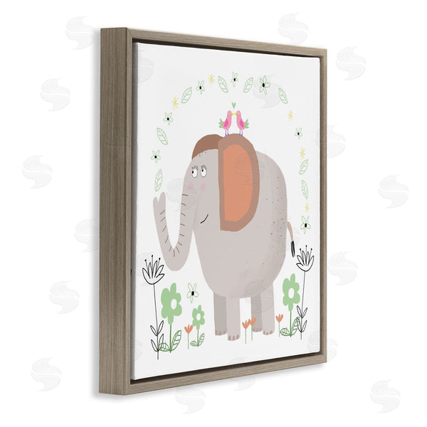 Stupell Industries Carla Daly | Floral Baby Elephant Illustration