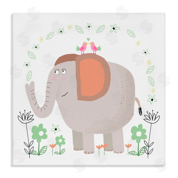 stupell industries Carla Daly | Floral Baby Elephant Illustration