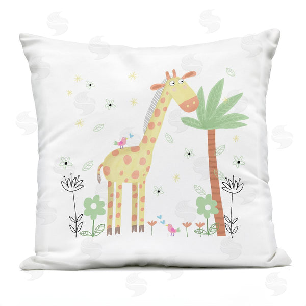 Stupell Industries Carla Daly | Floral Baby Giraffe Illustration Printed Throw Pillow