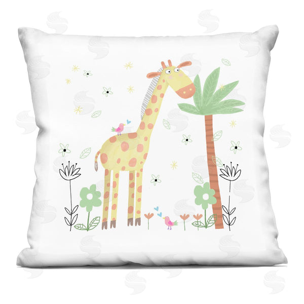 stupell industries Carla Daly | Floral Baby Giraffe Illustration Printed Throw Pillow
