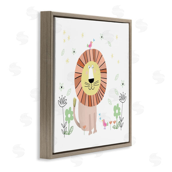 Stupell Industries Carla Daly | Floral Baby Lion Illustration