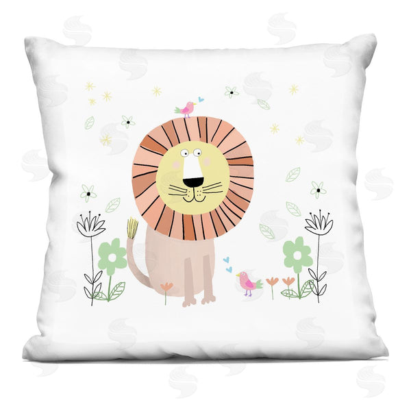 stupell industries Carla Daly | Floral Baby Lion Illustration Printed Throw Pillow