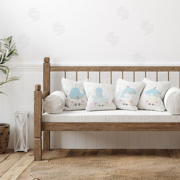 Stupell Industries Carla Daly | Floral Baby Sea Creatures Printed Throw Pillow Set