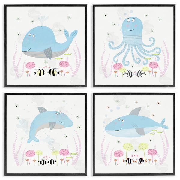 Stupell Industries Carla Daly | Floral Baby Sea Creatures Wall Art