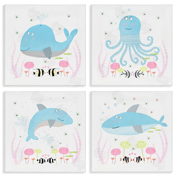stupell industries Carla Daly | Floral Baby Sea Creatures Wall Art