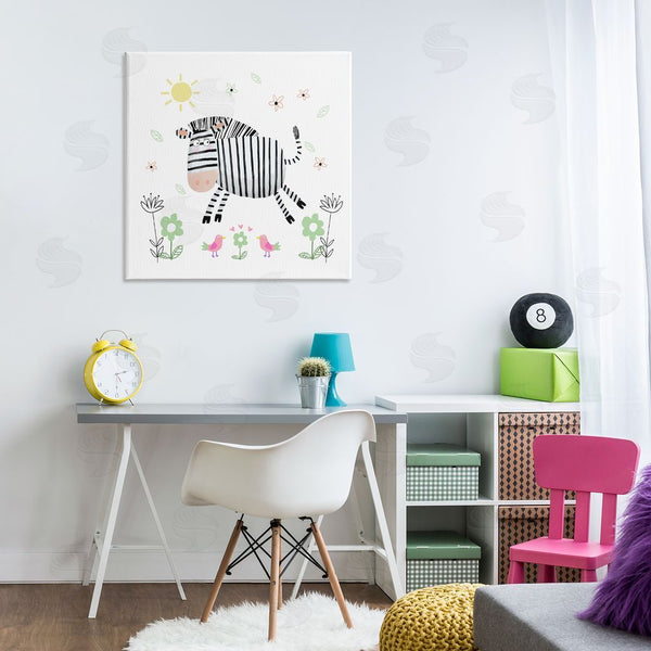 Stupell Industries Carla Daly | Floral Baby Zebra Illustration