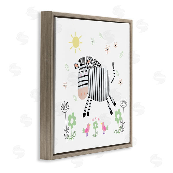 Stupell Industries Carla Daly | Floral Baby Zebra Illustration