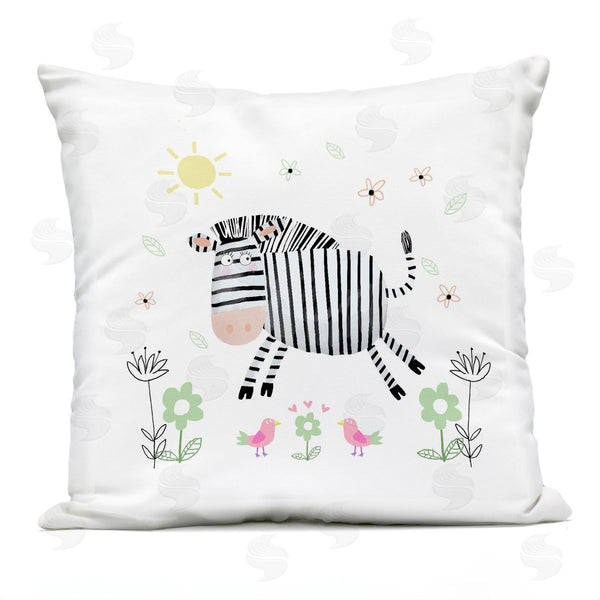 Stupell Industries Carla Daly | Floral Baby Zebra Illustration Printed Throw Pillow