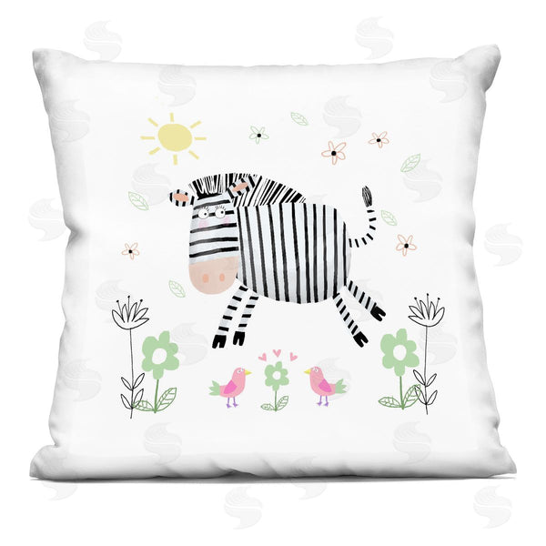 stupell industries Carla Daly | Floral Baby Zebra Illustration Printed Throw Pillow