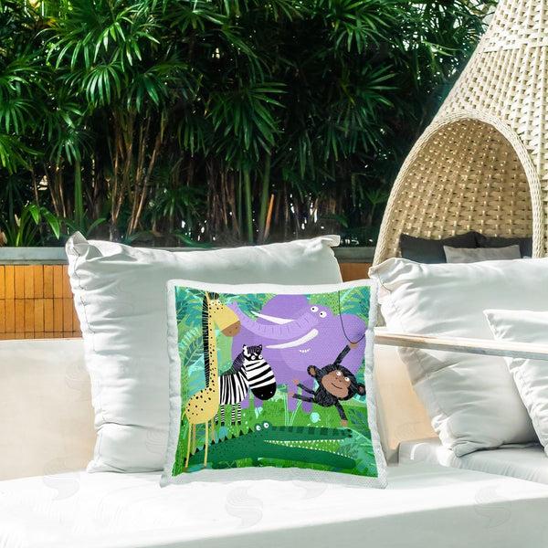 Stupell Industries Carla Daly | Fun Jungle Animals Printed Throw Pillow