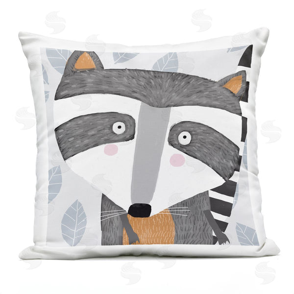 Stupell Industries Carla Daly | Fun Raccoon Leaf Pattern Printed Throw Pillow