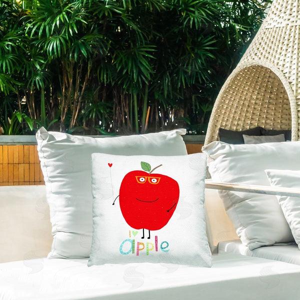 Stupell Industries Carla Daly | Fun Smiling Apple Printed Throw Pillow