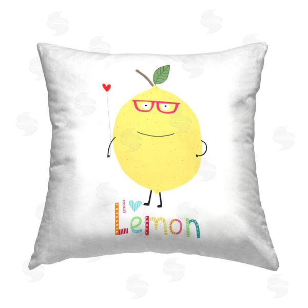 stupell industries Carla Daly | Fun Smiling Lemon Printed Throw Pillow
