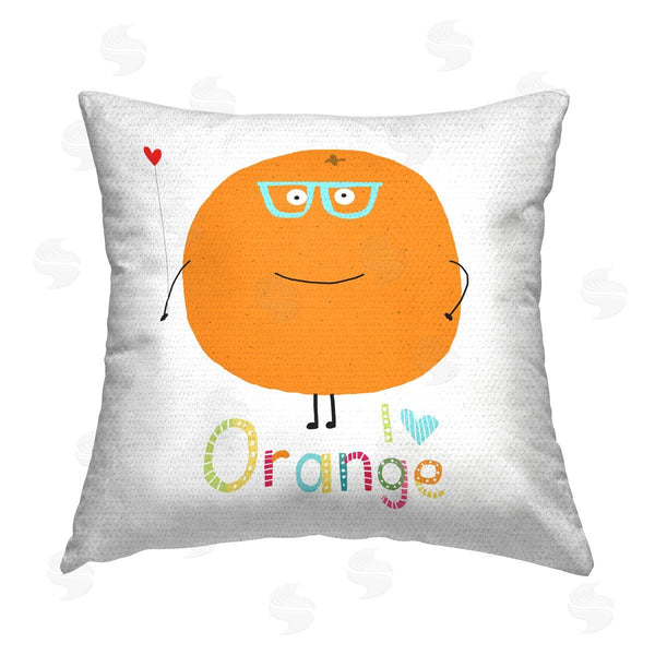 Stupell Industries Carla Daly | Fun Smiling Orange Printed Throw Pillow