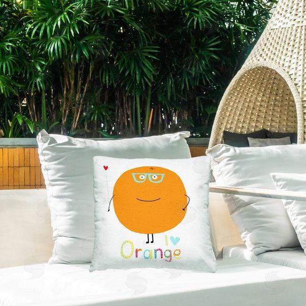 Stupell Industries Carla Daly | Fun Smiling Orange Printed Throw Pillow