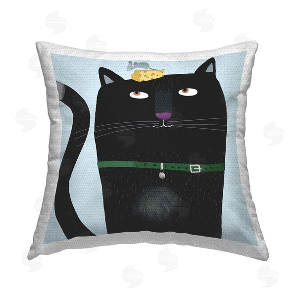 Stupell Industries Carla Daly | Funny Cat & Mouse Animal Friends Printed Throw Pillow