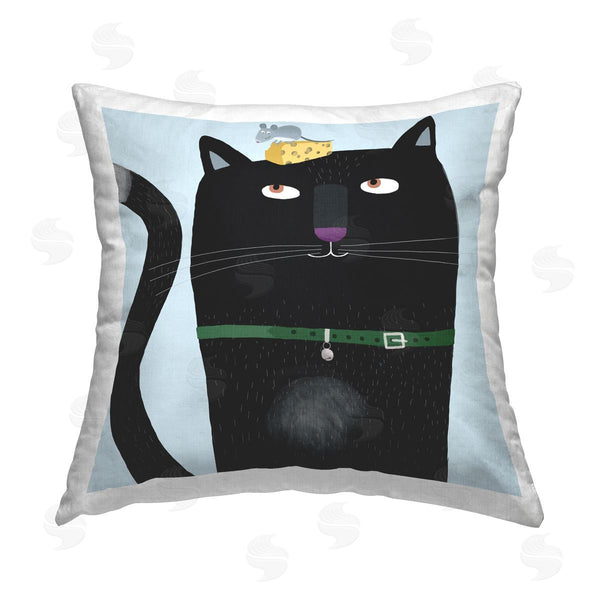 stupell industries Carla Daly | Funny Cat & Mouse Animal Friends Printed Throw Pillow