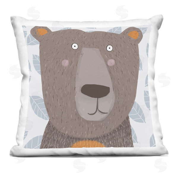stupell industries Carla Daly | Happy Bear Wildlife Pattern Printed Throw Pillow