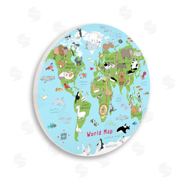 stupell industries Carla Daly | Kid's Educational World Map Wall Art