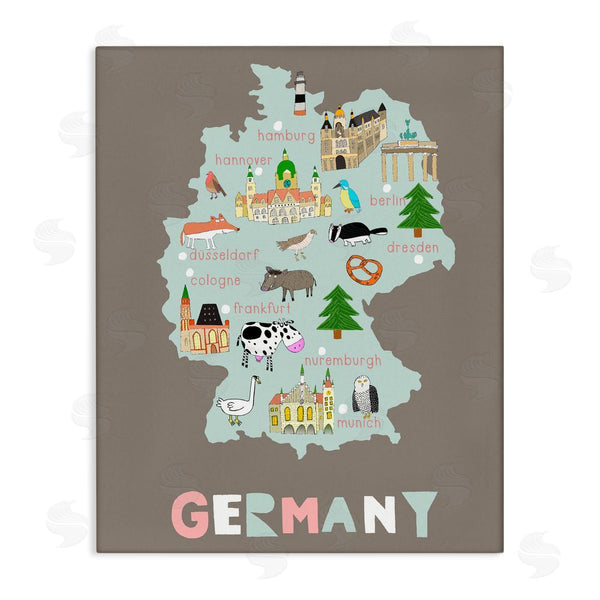 stupell industries Carla Daly | Kid's Map of Germany Wall Art