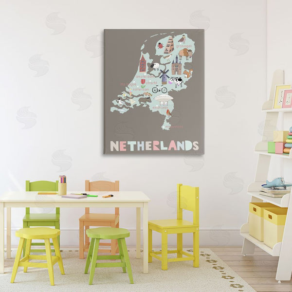 Stupell Industries Carla Daly | Kid's Map Of Netherlands Wall Art
