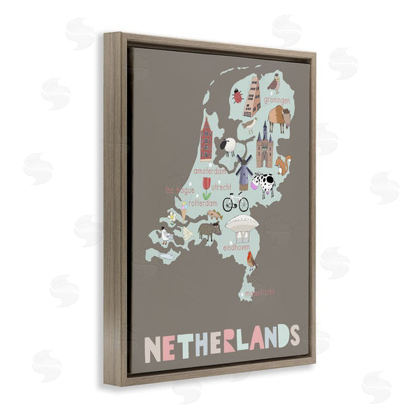 Stupell Industries Carla Daly | Kid's Map Of Netherlands Wall Art