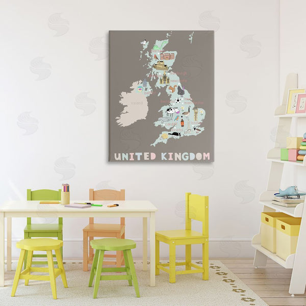 Stupell Industries Carla Daly | Kid's Map Of United Kingdom Wall Art