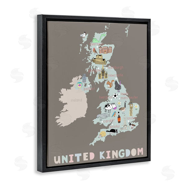 Stupell Industries Carla Daly | Kid's Map Of United Kingdom Wall Art