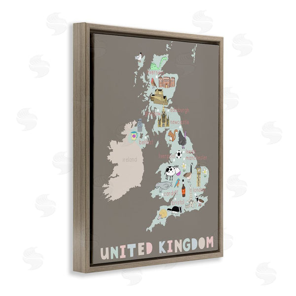 Stupell Industries Carla Daly | Kid's Map Of United Kingdom Wall Art