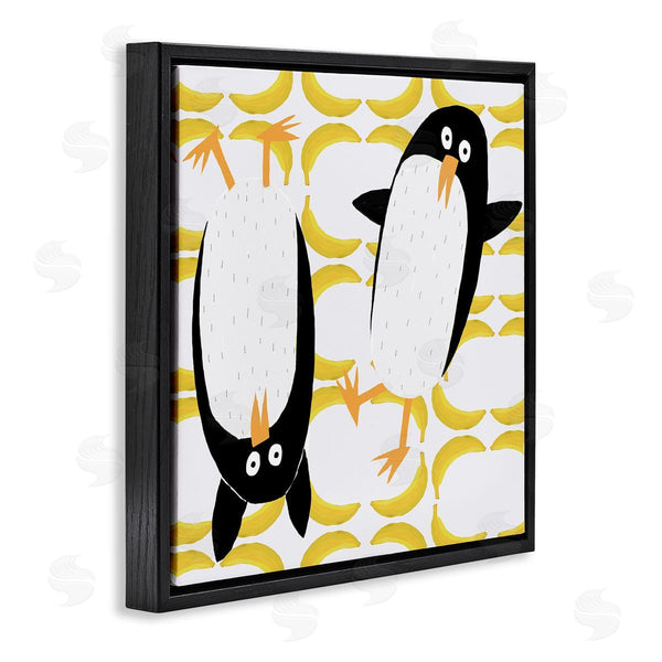 Stupell Industries Carla Daly | Kids' Arctic Penguin Pair Yellow Banana Pattern Wall Art