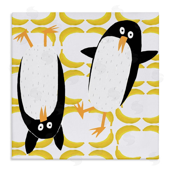 stupell industries Carla Daly | Kids' Arctic Penguin Pair Yellow Banana Pattern Wall Art