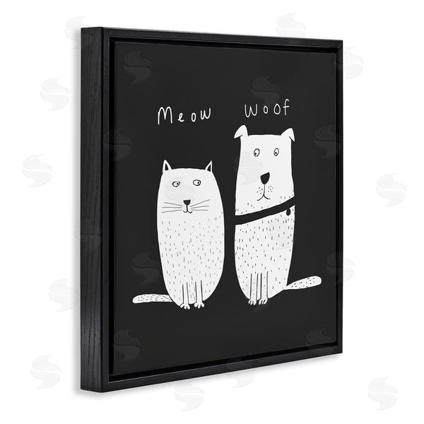 Stupell Industries Carla Daly | Kids' Cat And Dog Pet Pair Meow Woof Wall Art