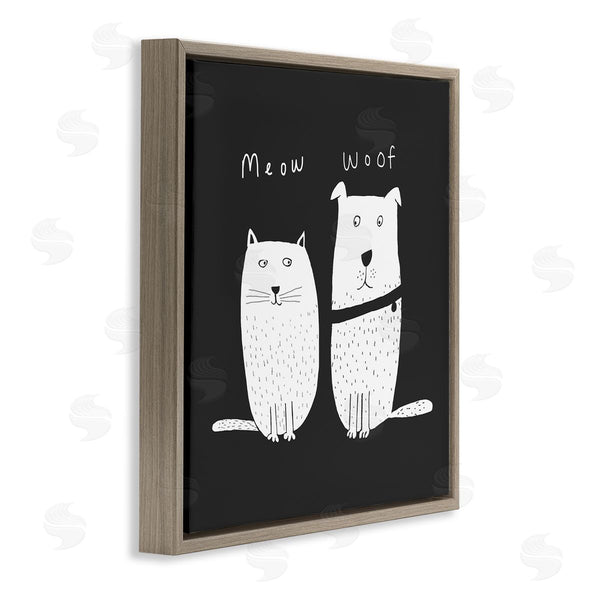 Stupell Industries Carla Daly | Kids' Cat And Dog Pet Pair Meow Woof Wall Art