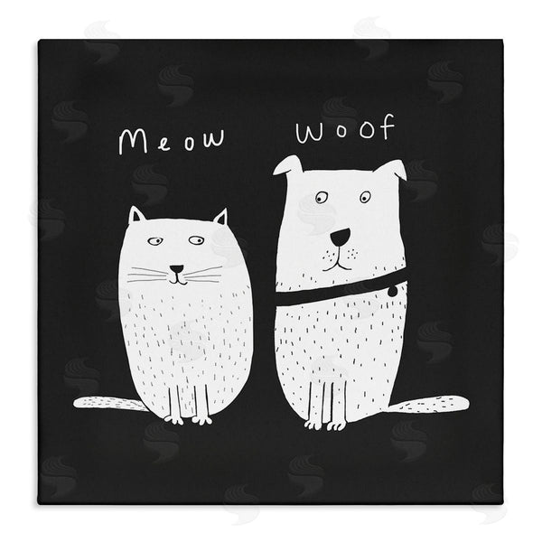 stupell industries Carla Daly | Kids' Cat and Dog Pet Pair Meow Woof Wall Art