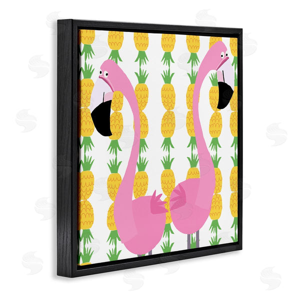 Stupell Industries Carla Daly | Kids' Pink Flamingo Pair Pineapple Stripe Pattern Wall Art