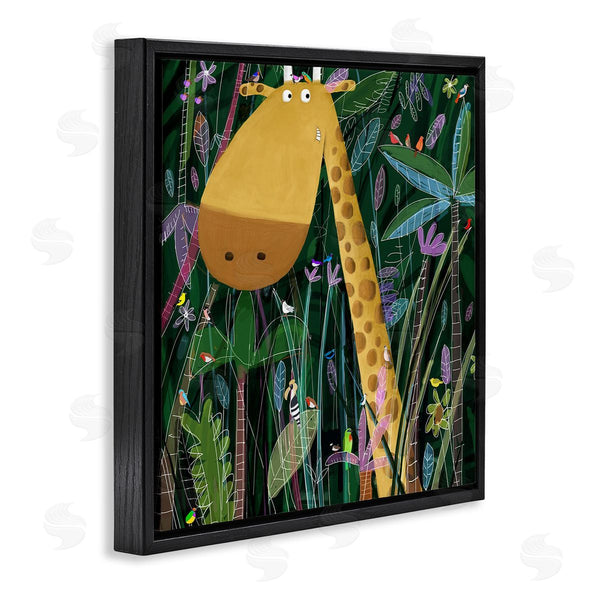 Stupell Industries Carla Daly | Kids' Polka Dot Giraffe Jungle Safari Brush Wall Art
