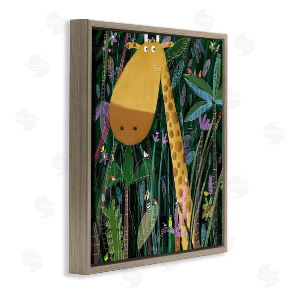 Stupell Industries Carla Daly | Kids' Polka Dot Giraffe Jungle Safari Brush Wall Art