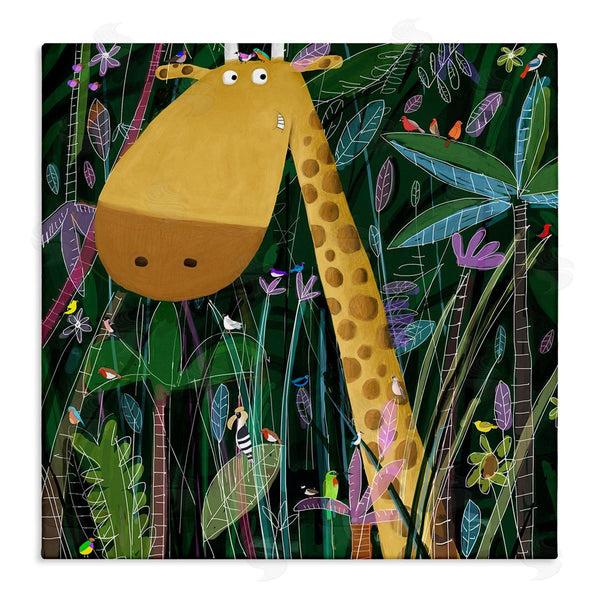 stupell industries Carla Daly | Kids' Polka Dot Giraffe Jungle Safari Brush Wall Art