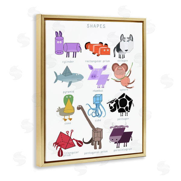 Stupell Industries Carla Daly | Learning 3D Shapes With Animals