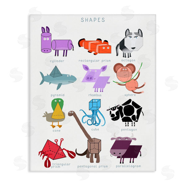 stupell industries Carla Daly | Learning 3D Shapes with Animals
