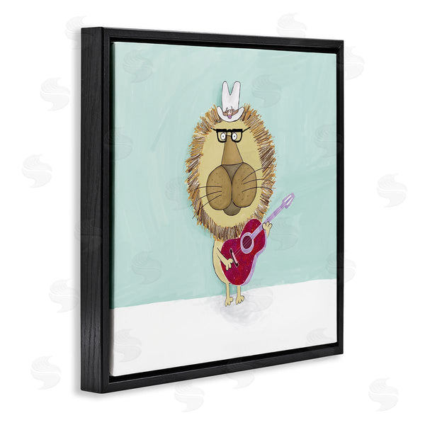 Stupell Industries Carla Daly | Lion With Cowboy Hat Playing Red Guitar Wall Art